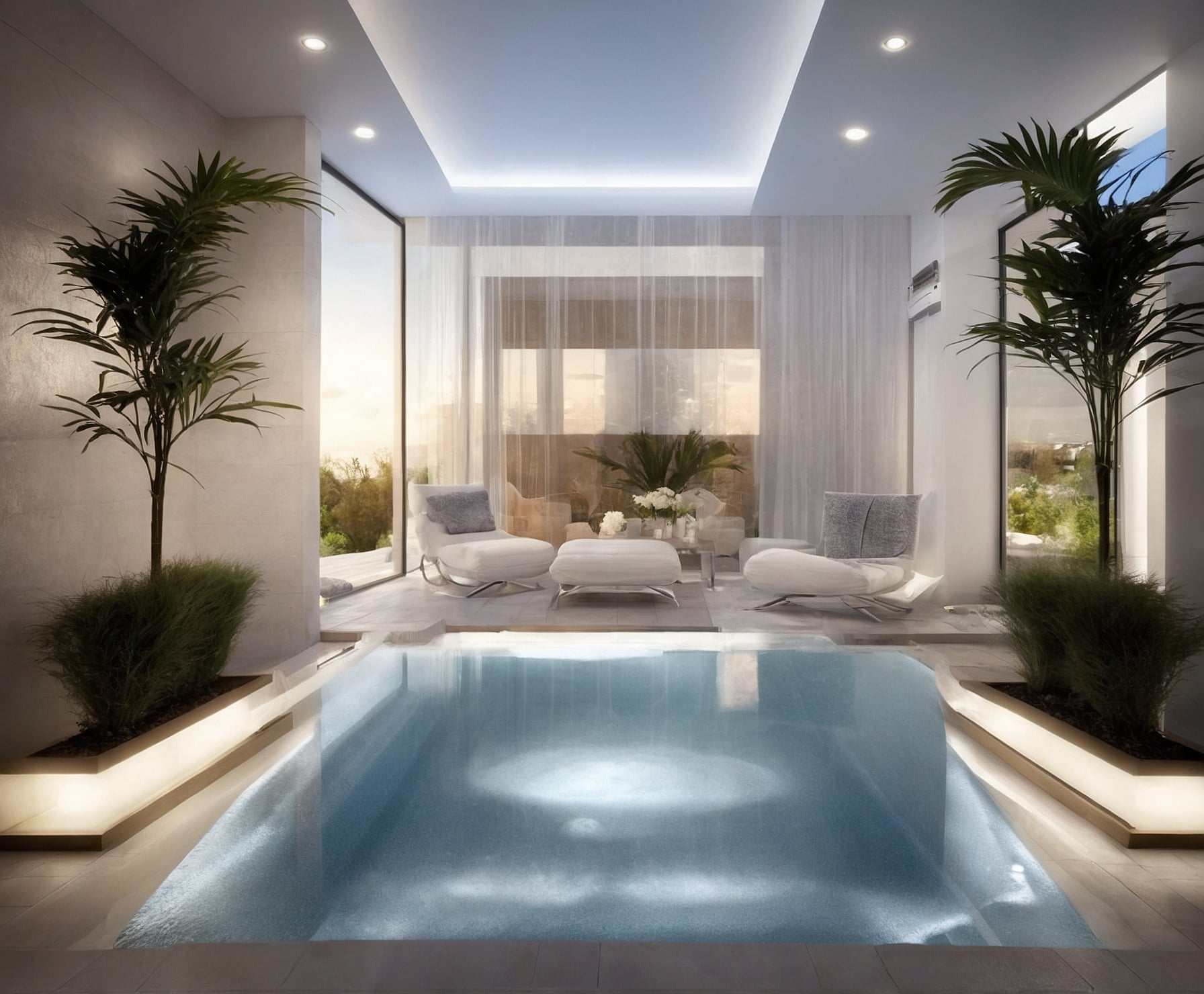 Instalación de mamparas de vidrio en spa urbano